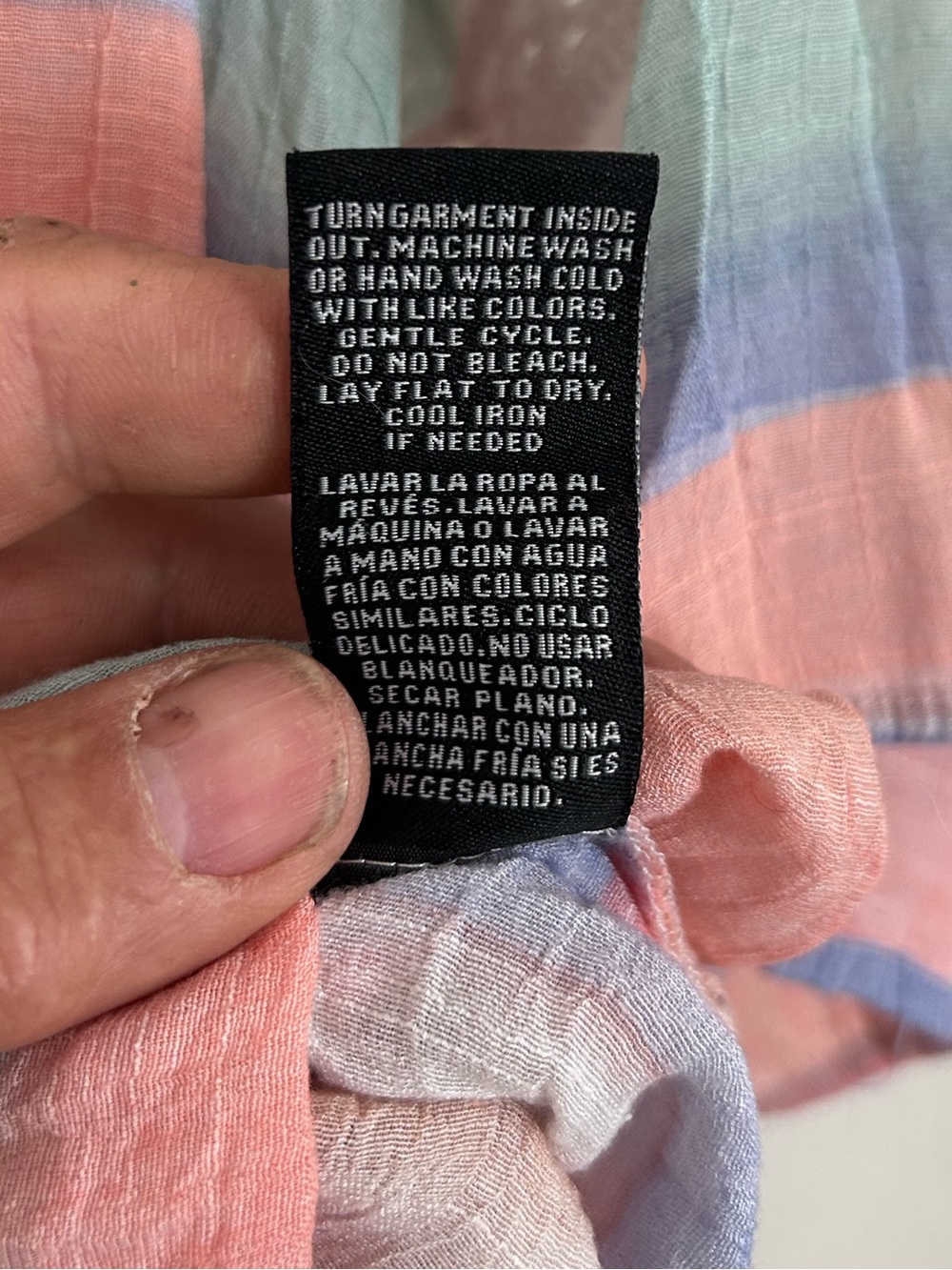 Zac & Rachel | Pastel Multi-Stripe Peasant tunic | Size 2X - Picture 3 of 5